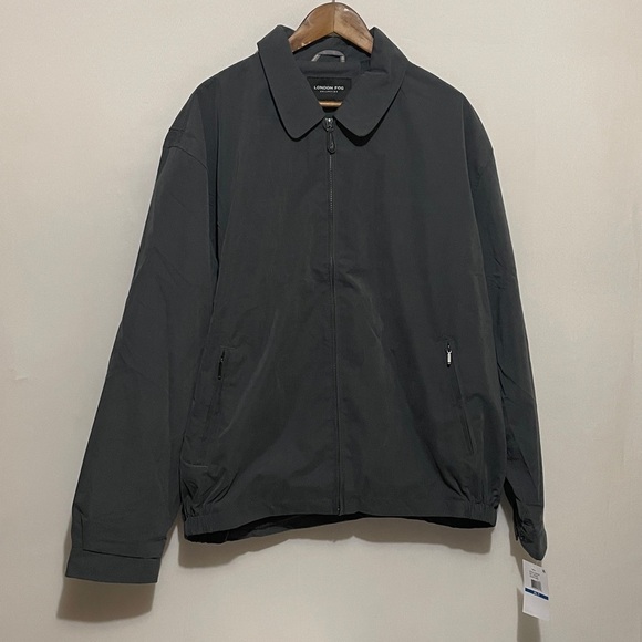 London Fog Black Zip-Up Jacket Sz XLT